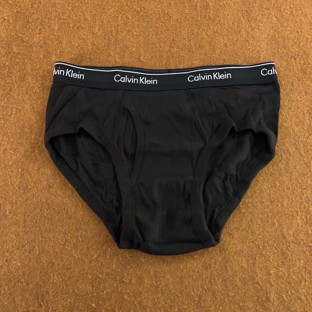 Calvin Klein Mens Small Black 100% Cotton Classic Fit Briefs 1 Piece New